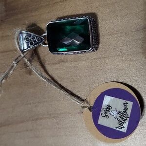 TOURMALINE Stamped Sterling Silver Pendant